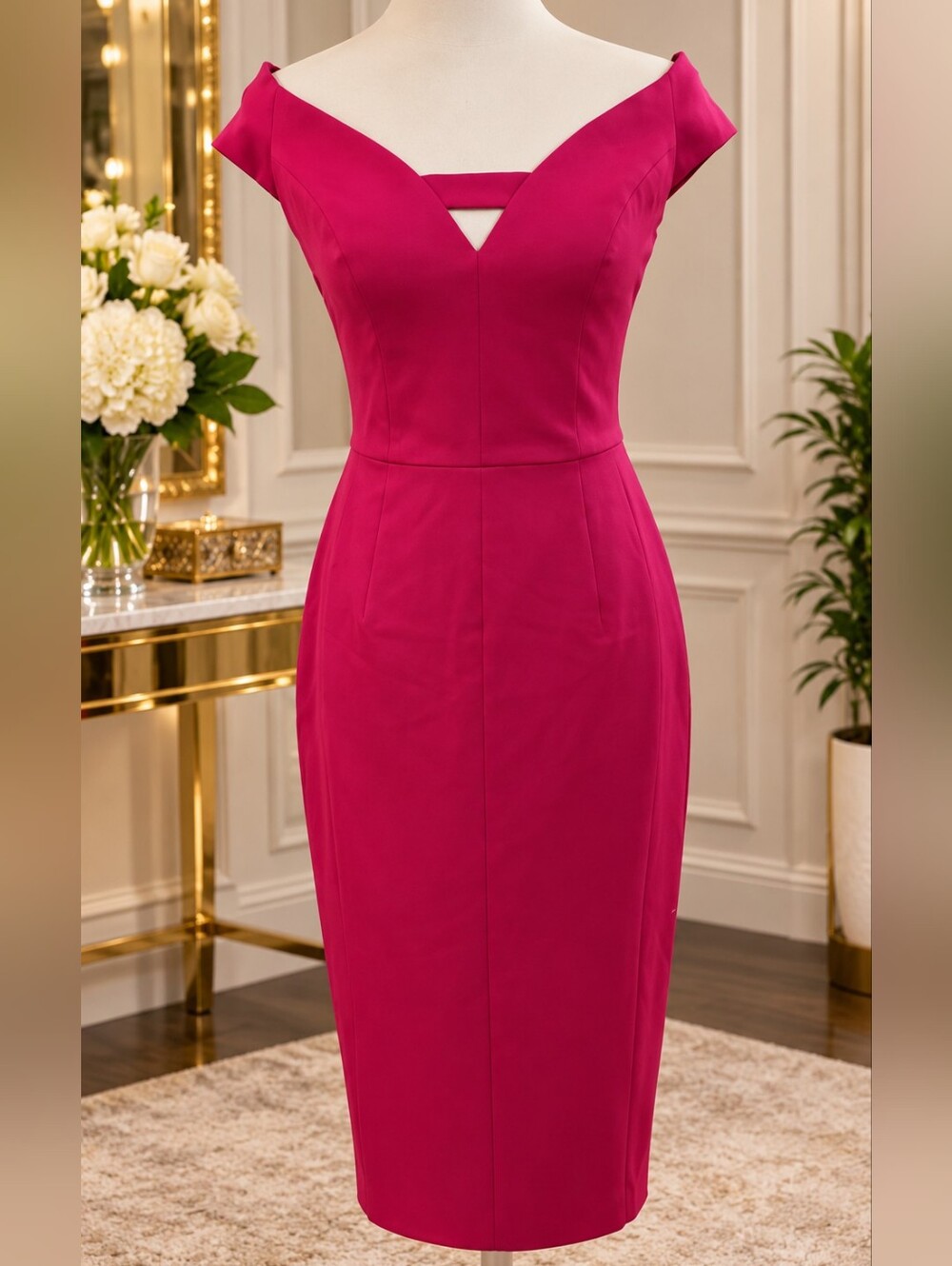 BLACK HALO Riya Off The Shoulder Sheath Dress NWT